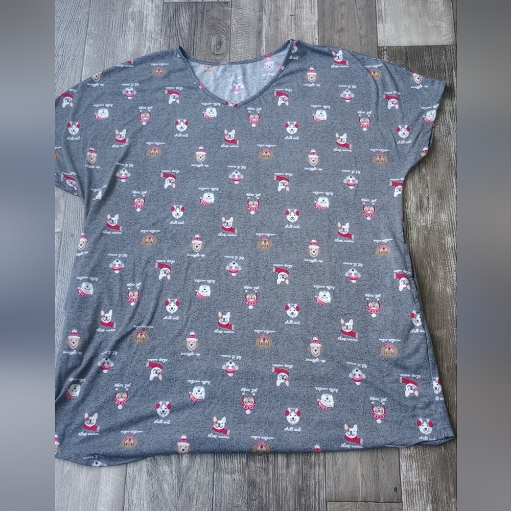 Christmas Themed Dog lover Oversized Night Shirt